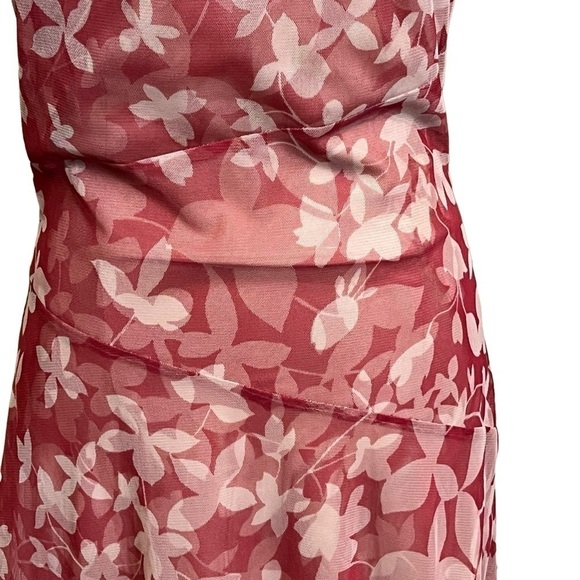 BCBGMaxAzria Multi Tier Halter Style Dress. Red and Cream Size 10 #1176 - Picture 6 of 8